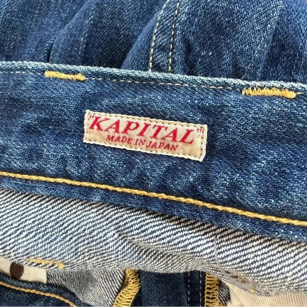 New Kapital Wide Leg Jeans Belted Blue Size 1 - Picture 4 of 11